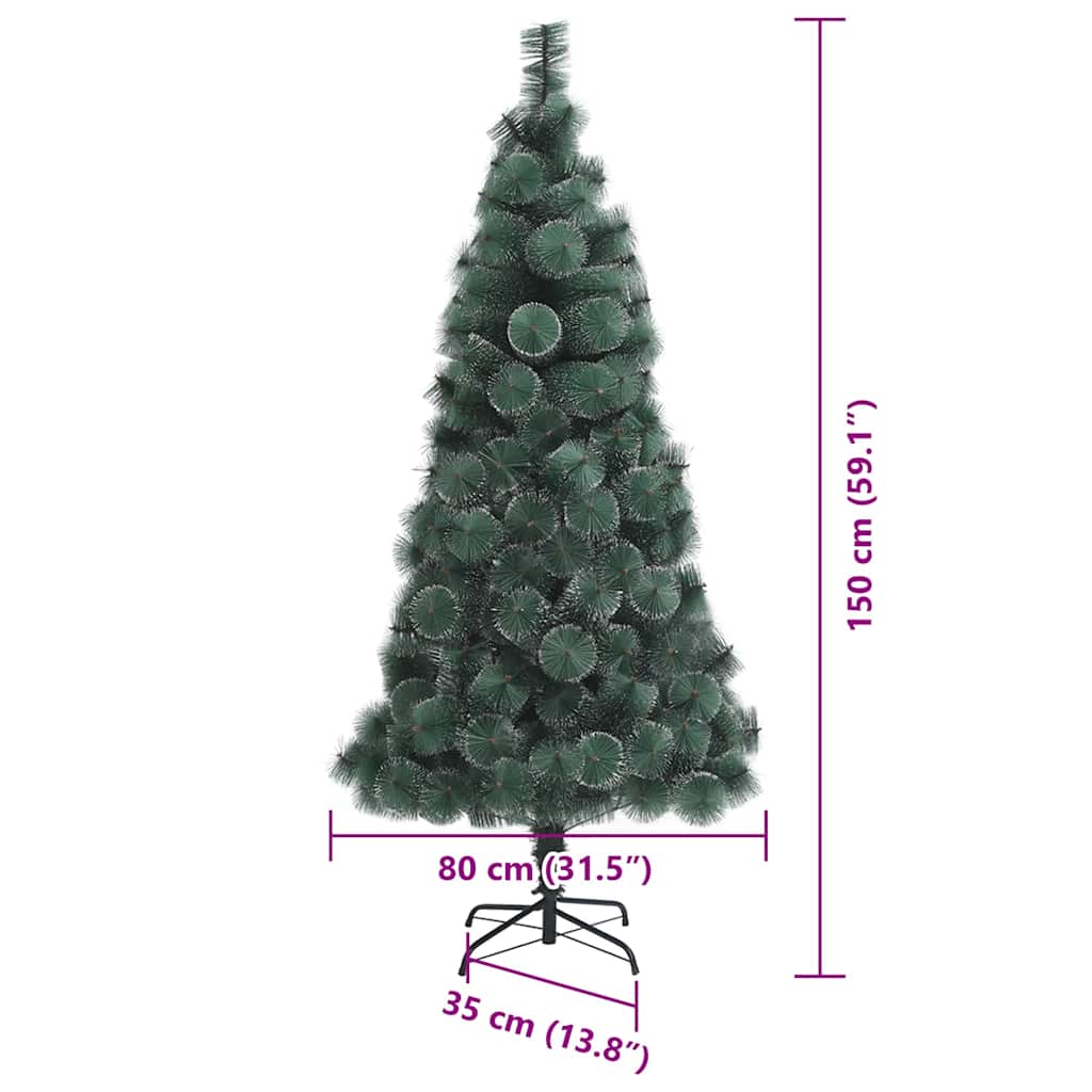 Árbol de Navidad artificial iluminado con juego de bolas 150 cm