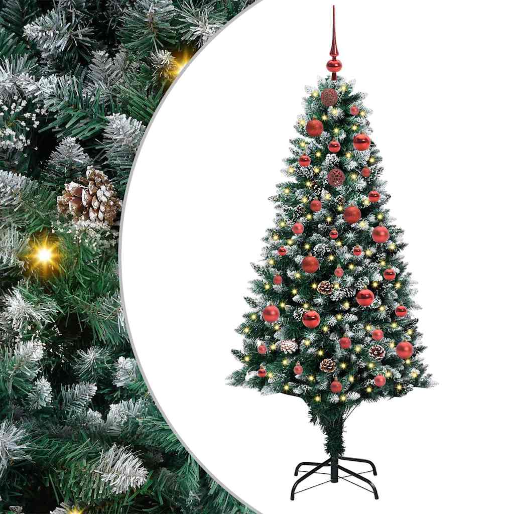 Árbol de Navidad artificial Verde 150 cm PVC y Acero y Plástico