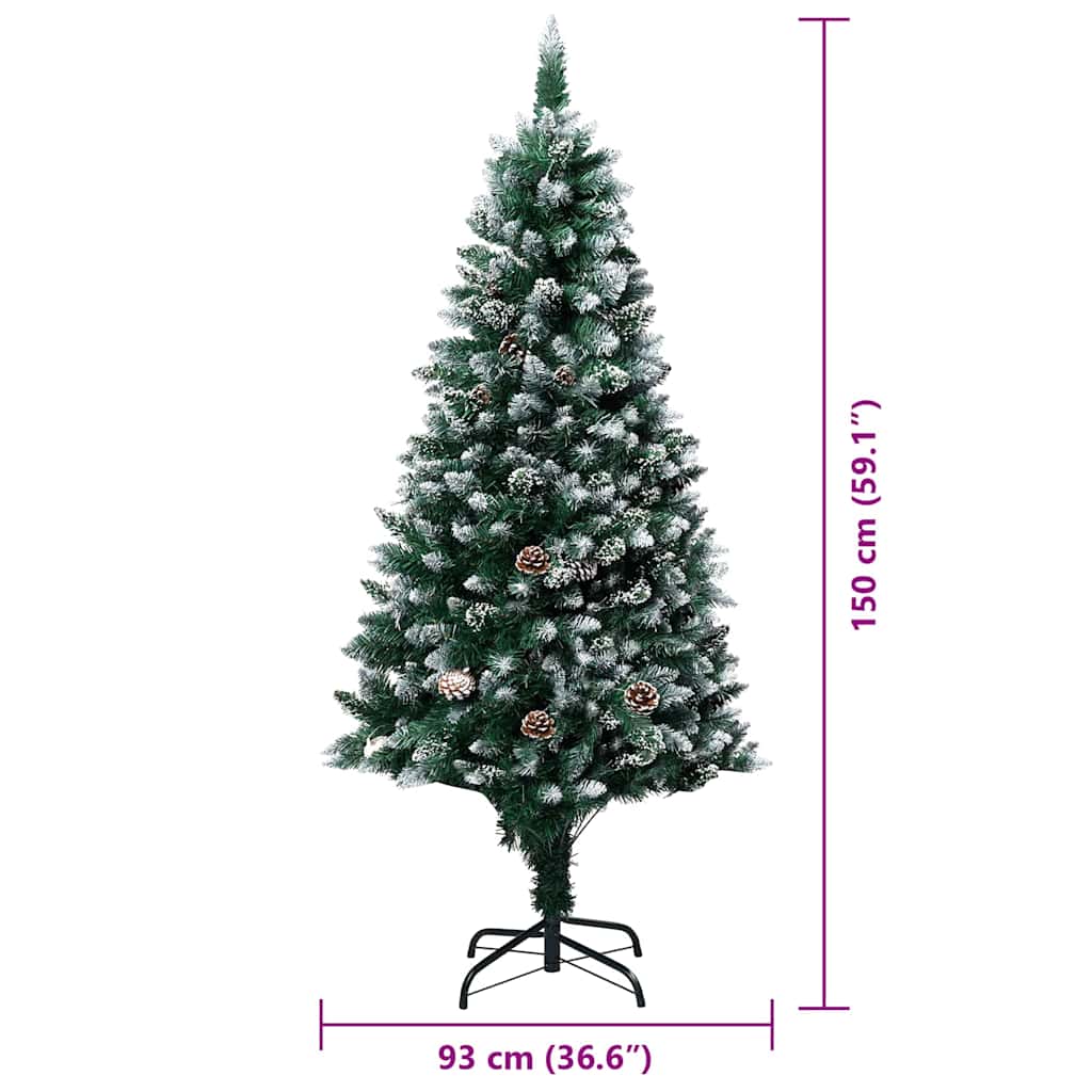 Árbol de Navidad artificial Verde 150 cm PVC y Acero y Plástico