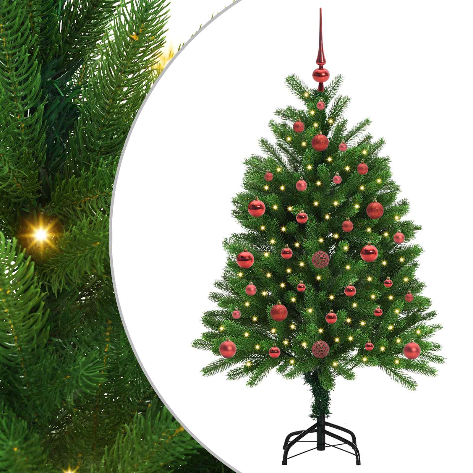 Árbol de Navidad con 150 LED con soporte Verde 120 cm PE