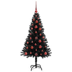 Árbol de Navidad con 150 LED con soporte Negro 120 cm PVC