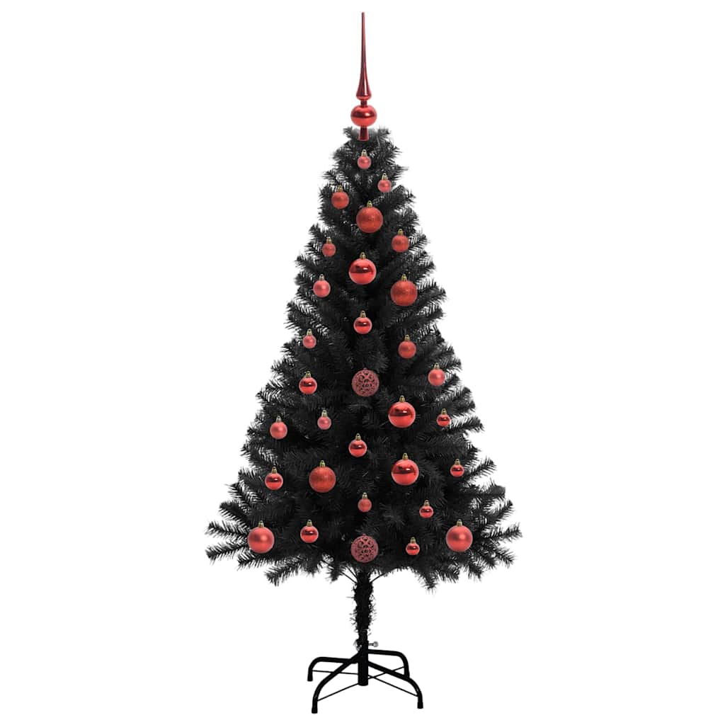 Árbol de Navidad con 150 LED con soporte Negro 120 cm PVC