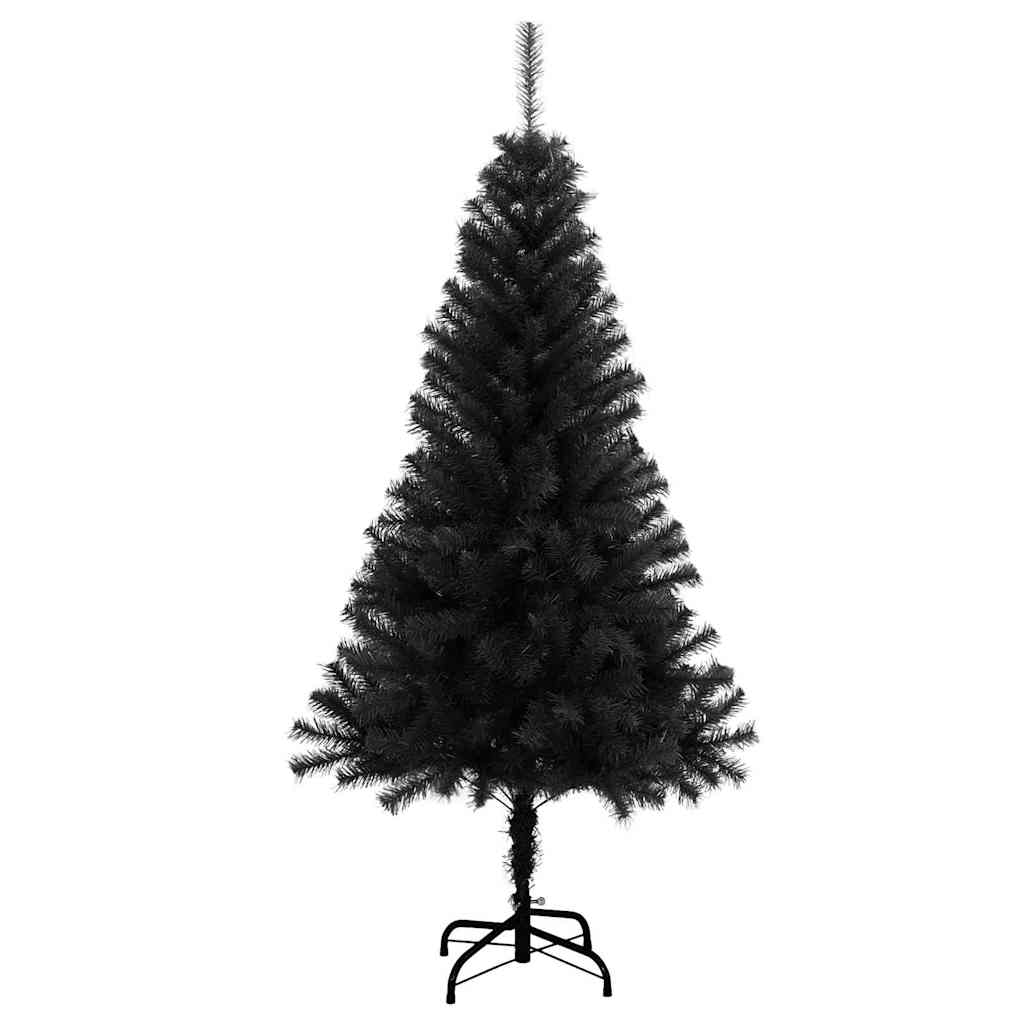 Árbol de Navidad con 150 LED con soporte Negro 120 cm PVC