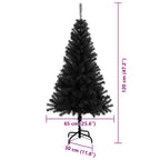 Árbol de Navidad con 150 LED con soporte Negro 120 cm PVC