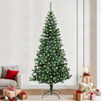 Árbol de Navidad Artificial de Esquina Verde 180 cm PVC y Metal
