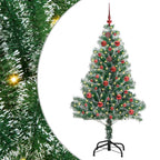 Árbol de Navidad Artificial Nevado con Luz LED Verde y 150 cm