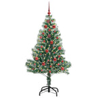 Árbol de Navidad Artificial Nevado con Luz LED Verde y 150 cm