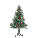 Árbol de Navidad Artificial Nevado con Luz LED Verde y 150 cm