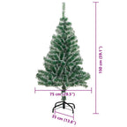 Árbol de Navidad Artificial Nevado con Luz LED Verde y 150 cm