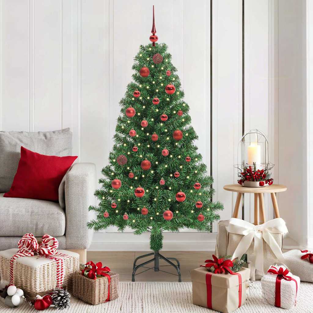 Árbol de Navidad artificial Verde 150 cm PVC y Acero y Plástico