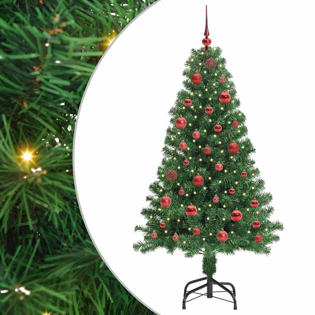 Árbol de Navidad artificial Verde 150 cm PVC y Acero y Plástico