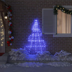 Árbol de Navidad LED con estacas de tierra Azul 182 cm Metal