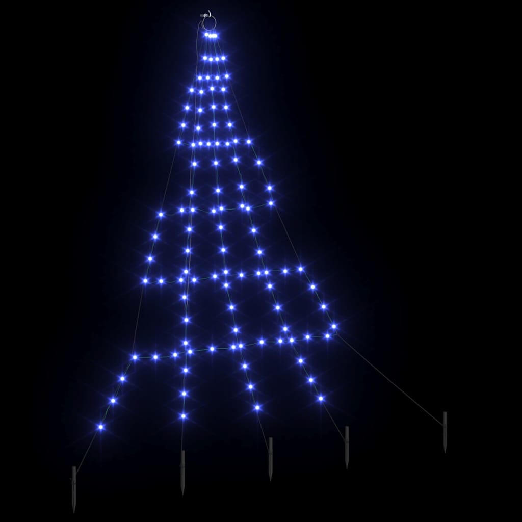 Árbol de Navidad LED con estacas de tierra Azul 182 cm Metal