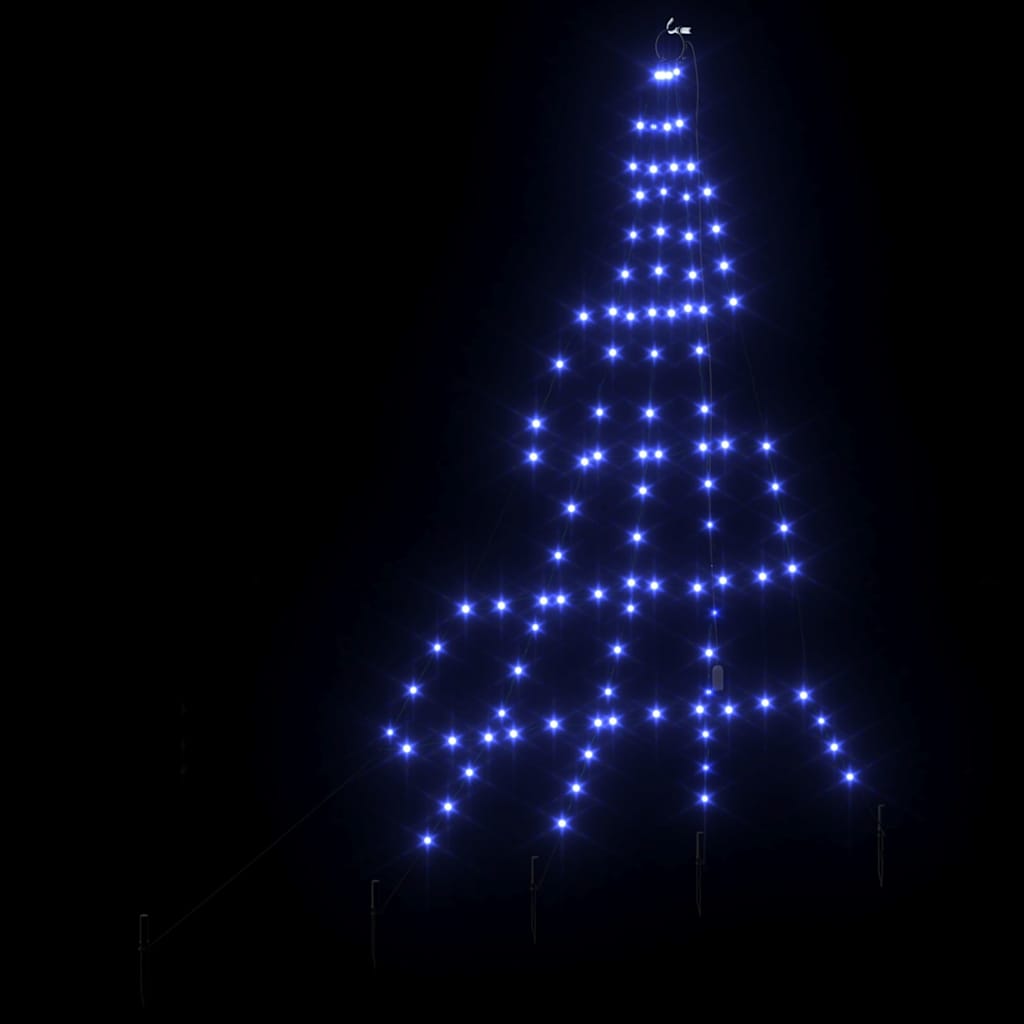 Árbol de Navidad LED con estacas de tierra Azul 182 cm Metal