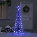 Árbol de Navidad LED con estacas de tierra Azul 250 cm Hierro