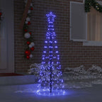 Árbol de Navidad LED con estacas de tierra Azul 250 cm Hierro