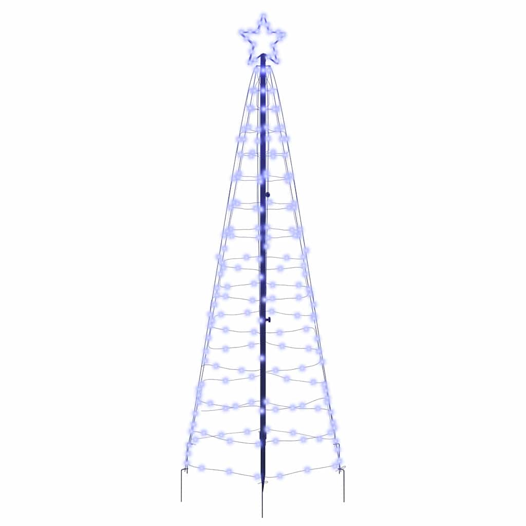 Árbol de Navidad LED con estacas de tierra Azul 250 cm Hierro