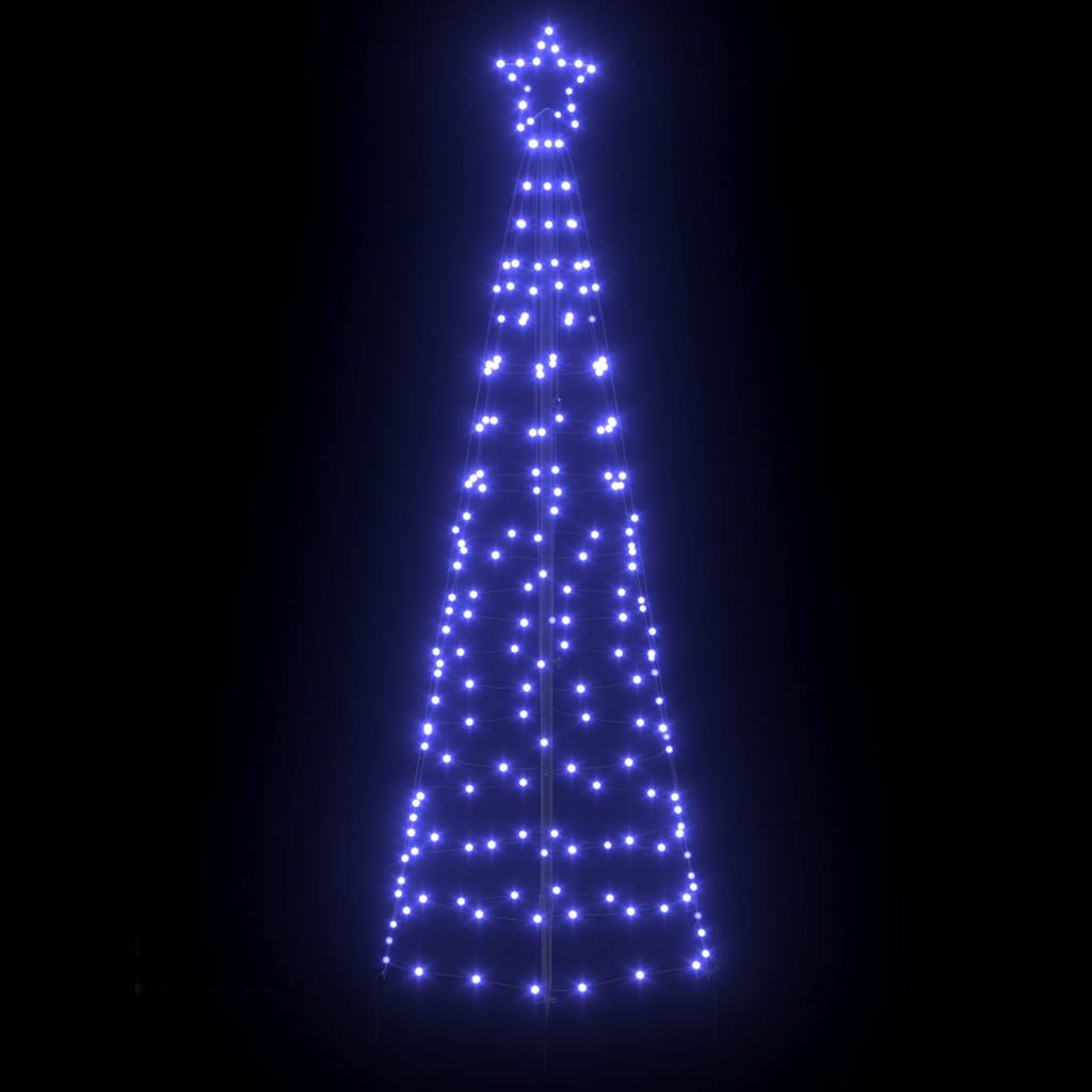 Árbol de Navidad LED con estacas de tierra Azul 250 cm Hierro