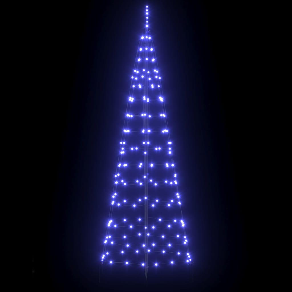 Árbol de Navidad LED con estacas de tierra Azul 250 cm Hierro