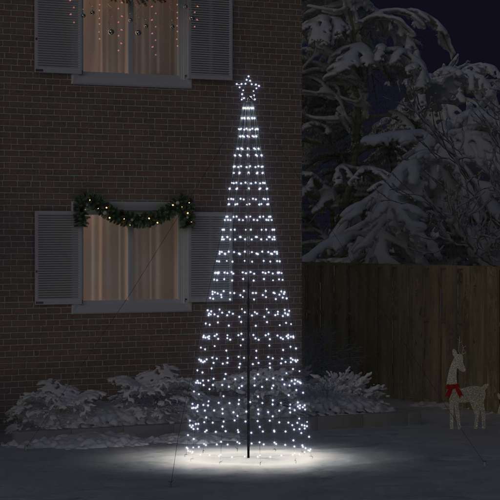 Árbol de Navidad LED con estacas de tierra Azul 250 cm Hierro