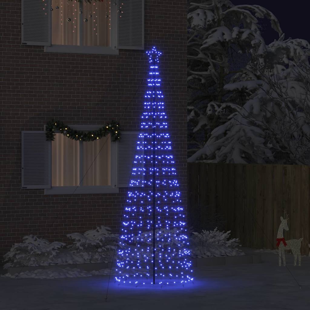 Árbol de Navidad LED con estacas de tierra Azul 250 cm Hierro