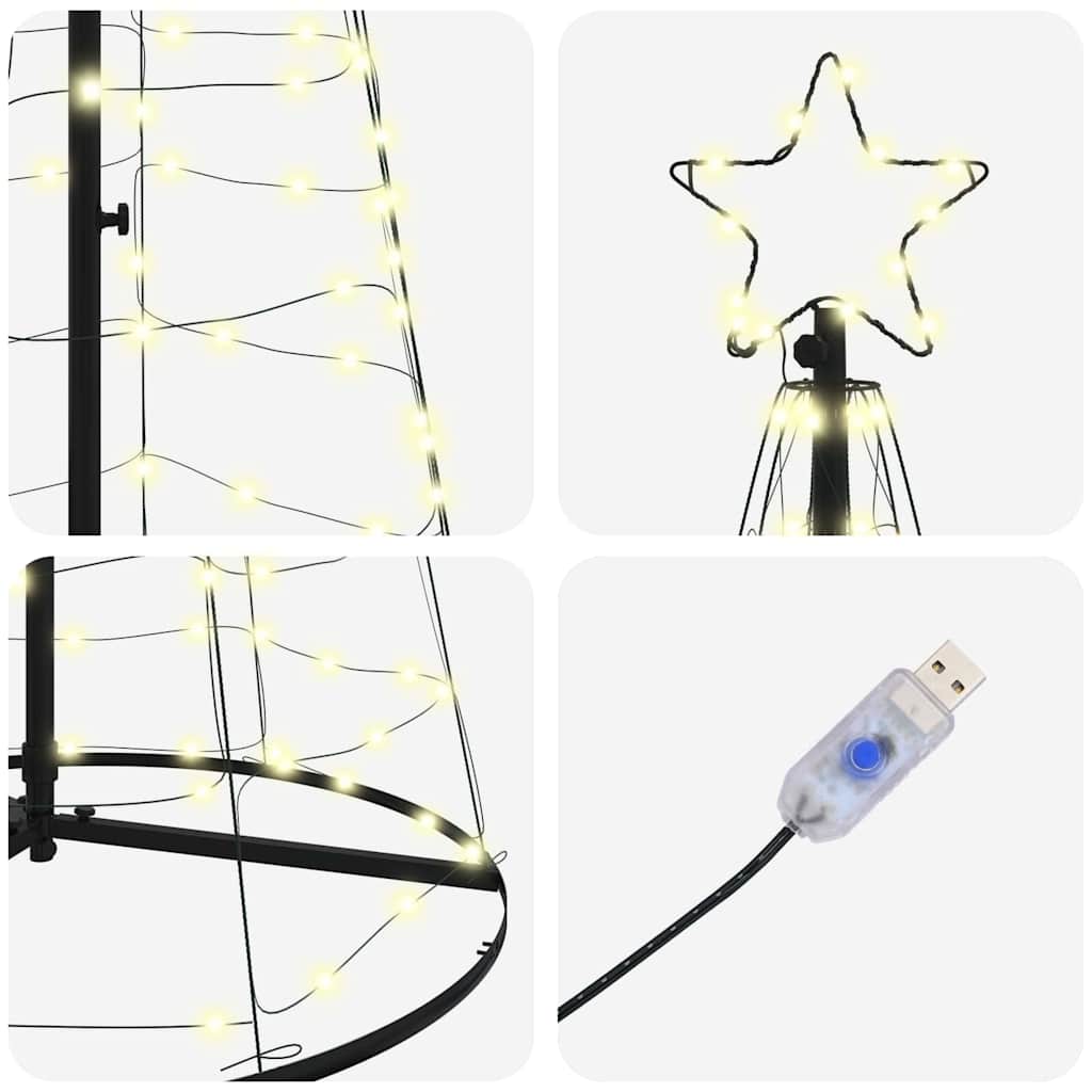 Árbol de Navidad LED con 390 LED Cálido 250 cm Hierro