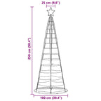 Árbol de Navidad LED con 390 LED Cálido 250 cm Hierro