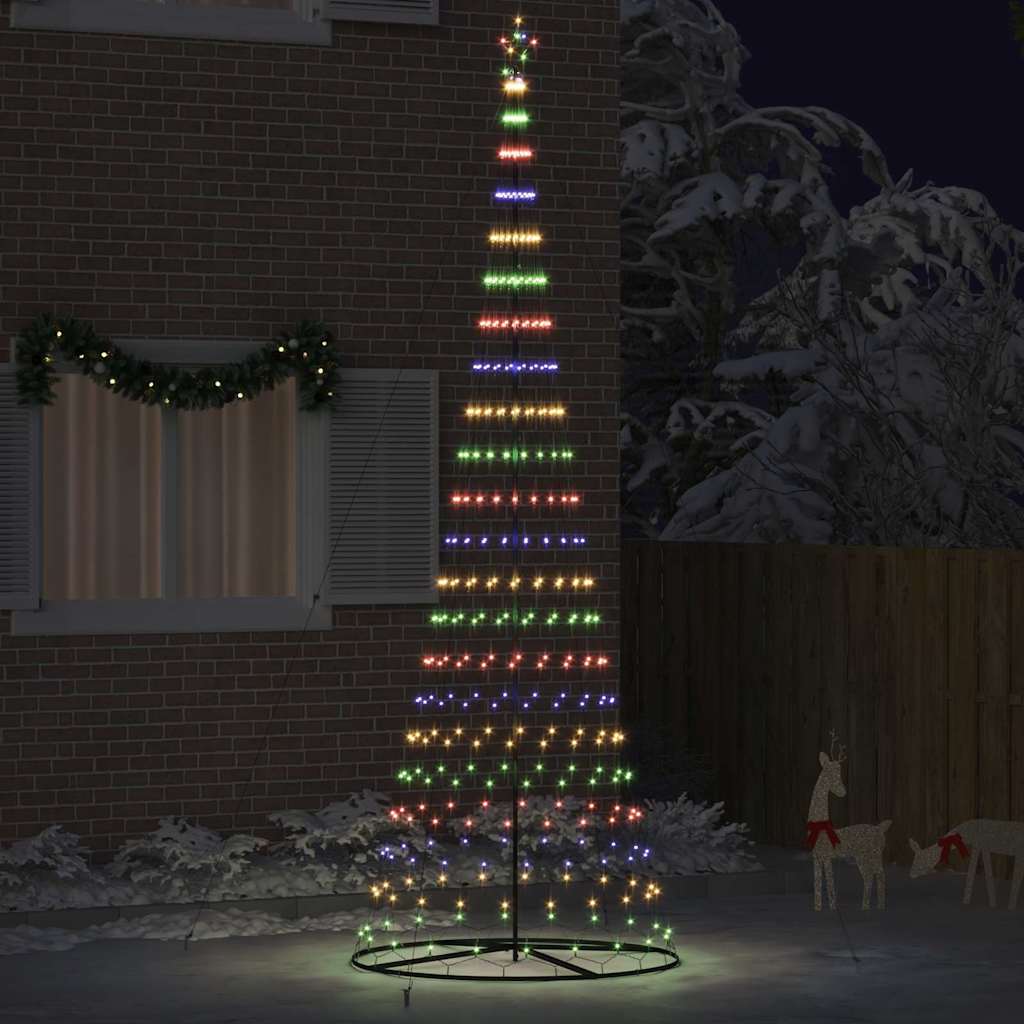 Árbol de Navidad LED con 230 LED Multicolor 184.5 cm Metal