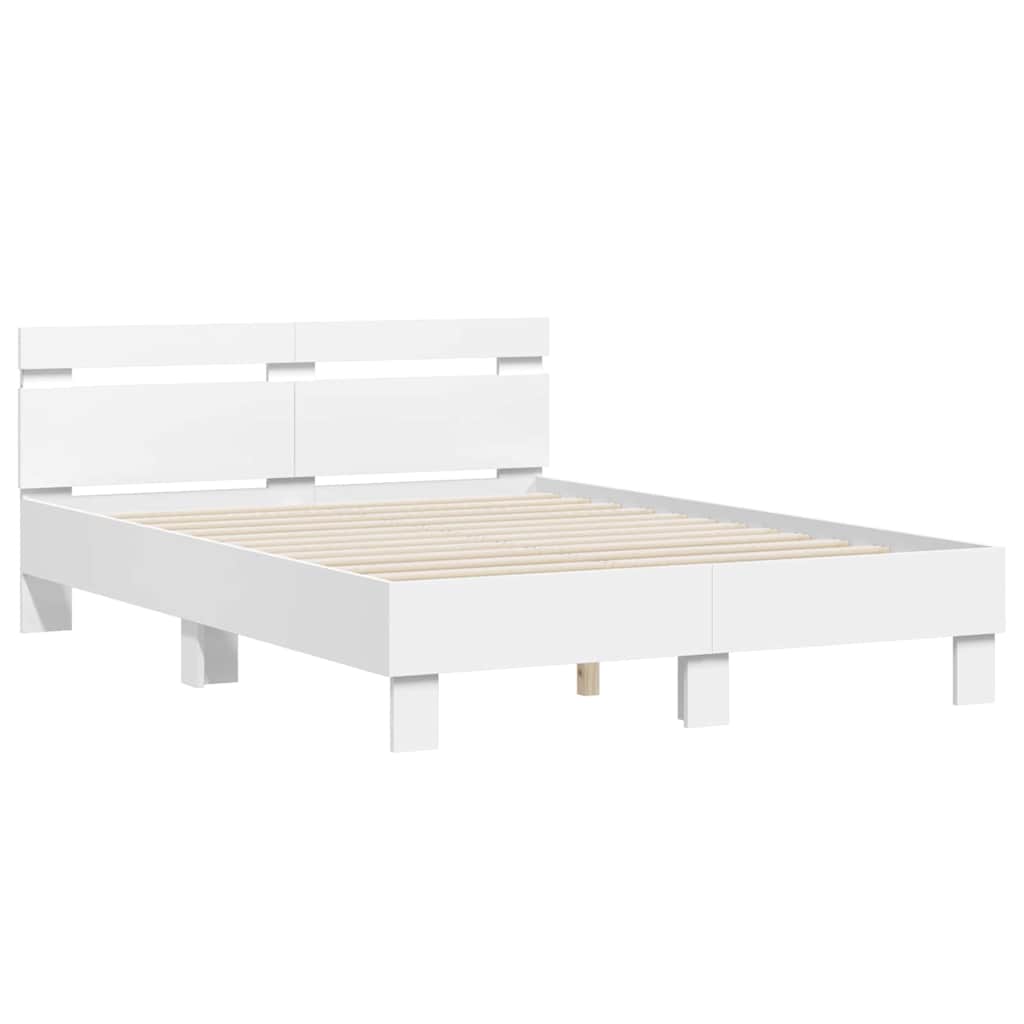 Estructura de cama con LED 137 x 190 cm Madera de ingeniería