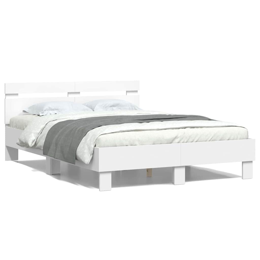 Estructura de cama con LED 137 x 190 cm Madera de ingeniería