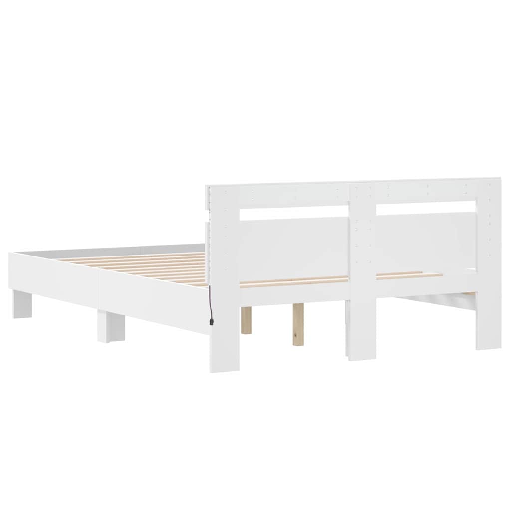 Estructura de cama con LED 137 x 190 cm Madera de ingeniería