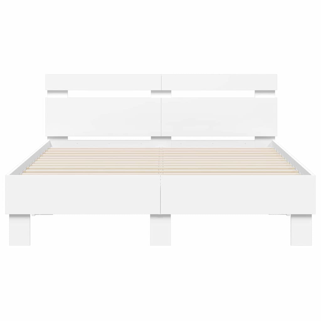 Estructura de cama con LED 137 x 190 cm Madera de ingeniería