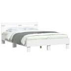 Estructura de cama con LED 137 x 190 cm Madera de ingeniería
