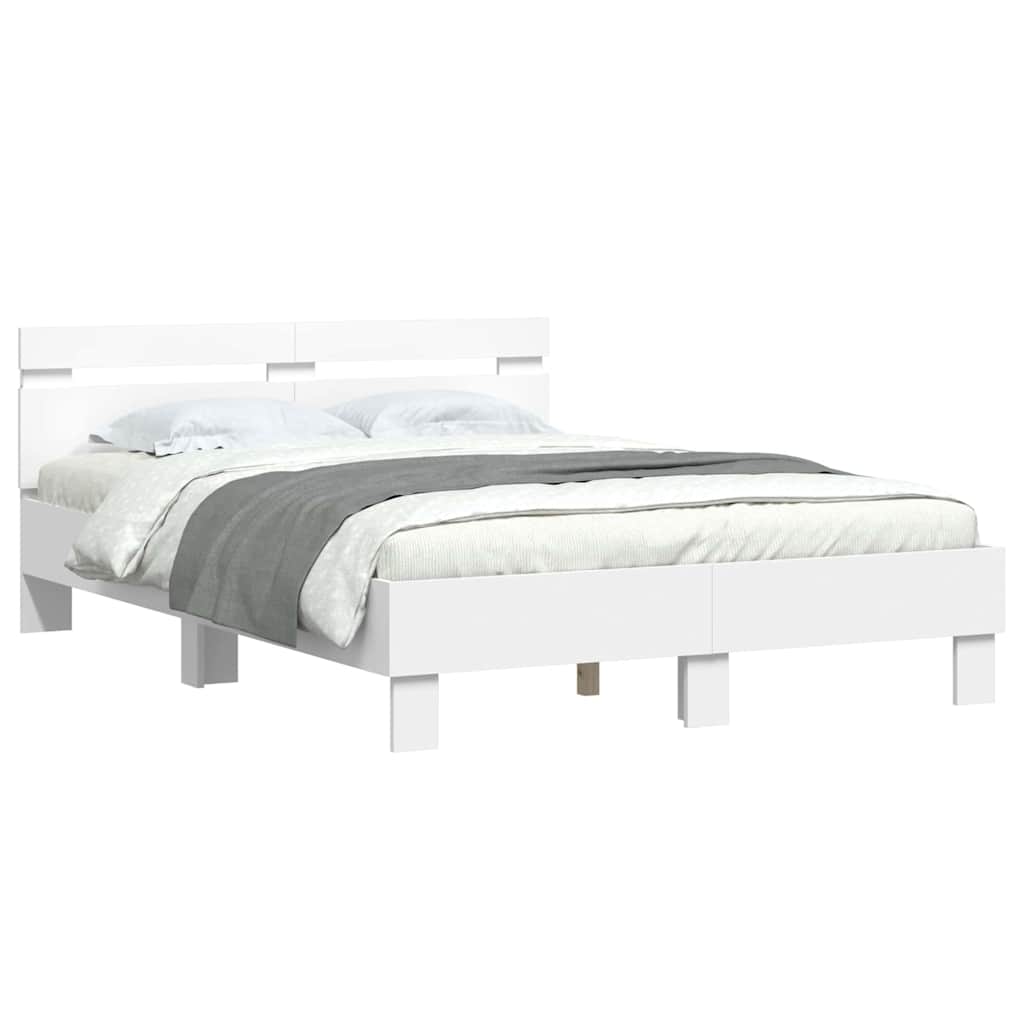 Estructura de cama con LED 137 x 190 cm Madera de ingeniería