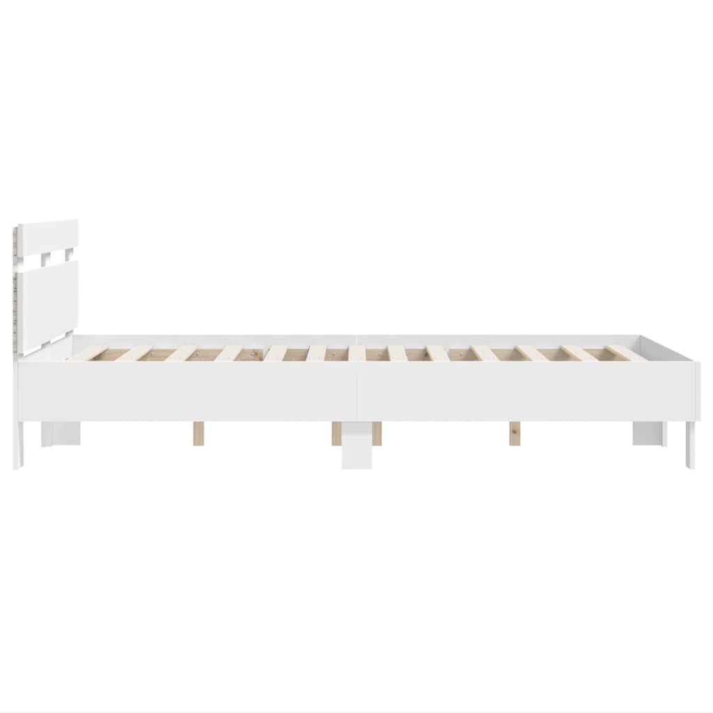 Estructura de cama con LED 137 x 190 cm Madera de ingeniería