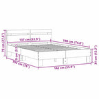 Estructura de cama con LED 137 x 190 cm Madera de ingeniería