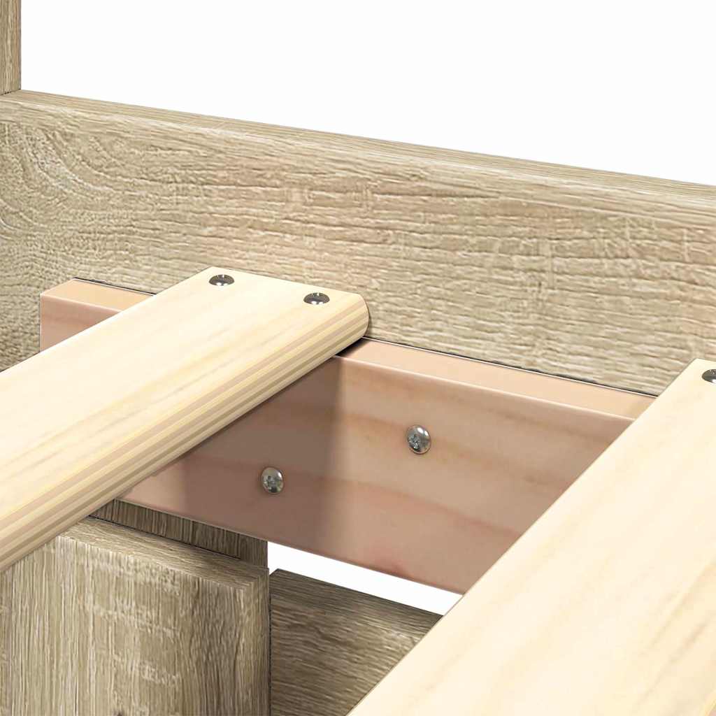 Estructura de cama con cajón 2 pcs Sonoma Madera de ingeniería