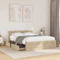 Estructura de cama con cajón 2 pcs Sonoma Madera de ingeniería