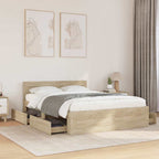 Estructura de cama con cajón 2 pcs Sonoma Madera de ingeniería