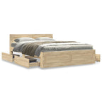 Estructura de cama con cajón 2 pcs Sonoma Madera de ingeniería