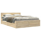 Estructura de cama con cajón 2 pcs Sonoma Madera de ingeniería