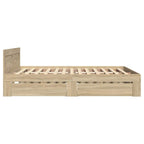 Estructura de cama con cajón 2 pcs Sonoma Madera de ingeniería