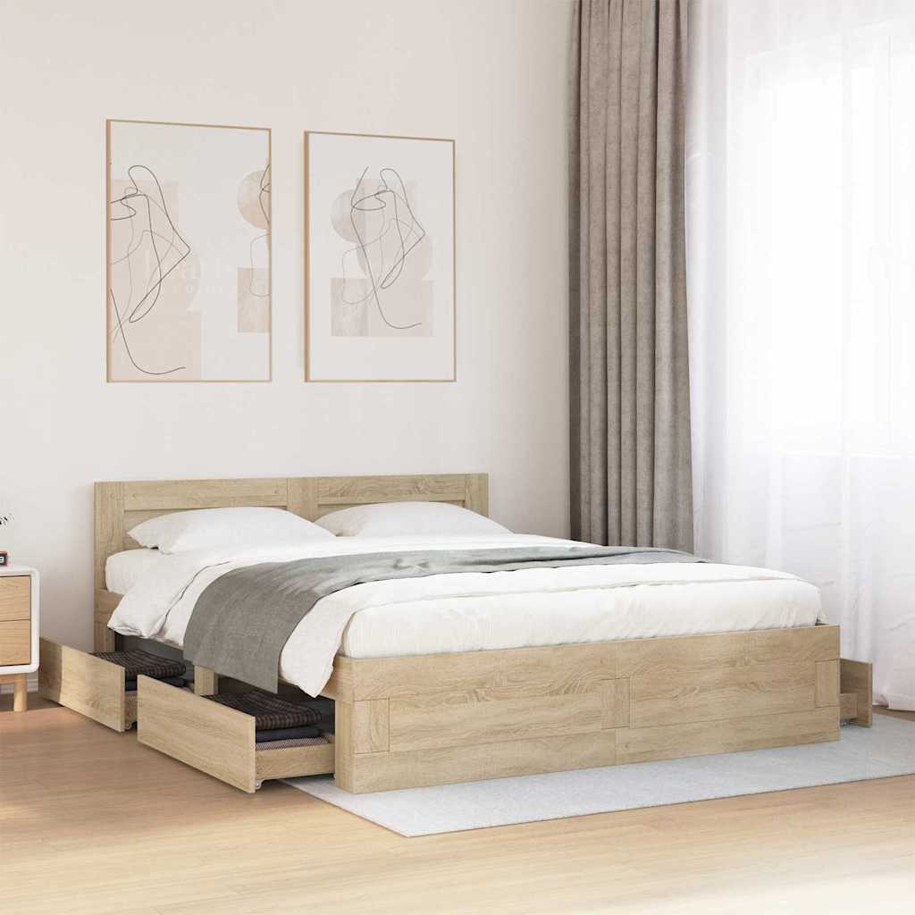 Estrutura de cama 2 pcs 150 x 200 cm Madeira processada