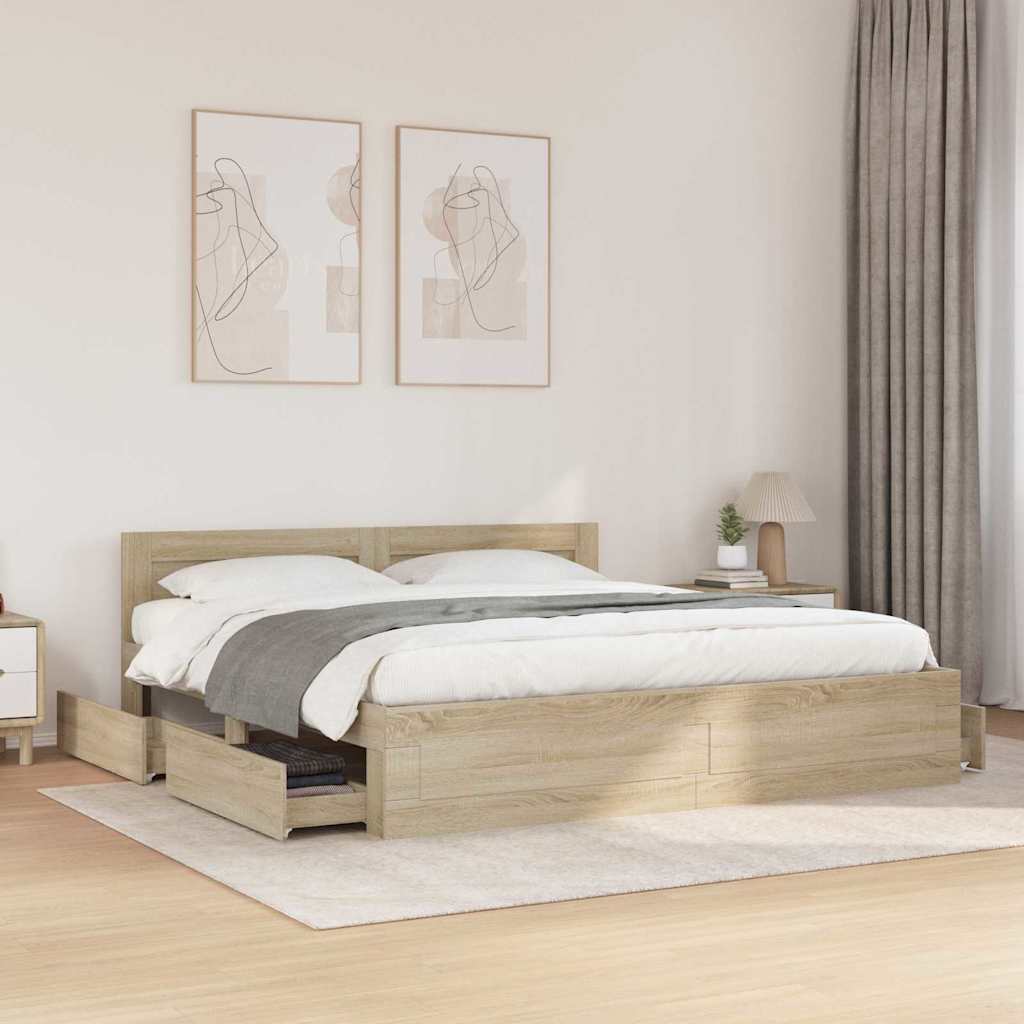 Estrutura de cama 2 pcs 150 x 200 cm Madeira processada