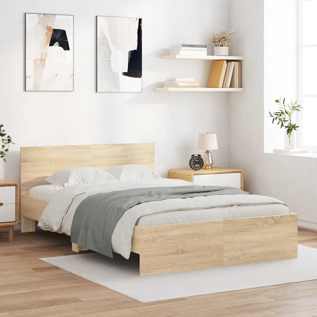 Estrutura de cama Carvalho artesanal 193 x 125 x 70 cm