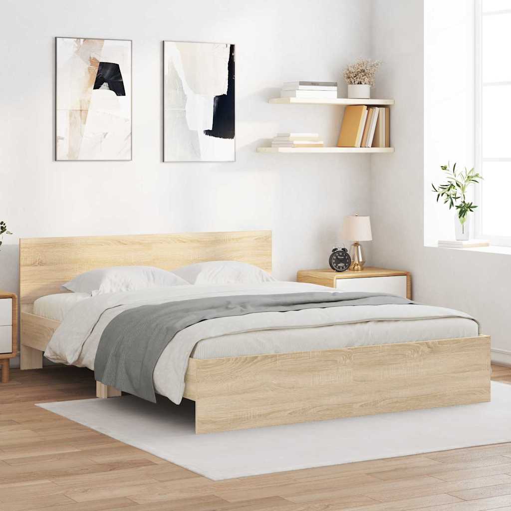 Estrutura de cama Carvalho artesanal 193 x 125 x 70 cm