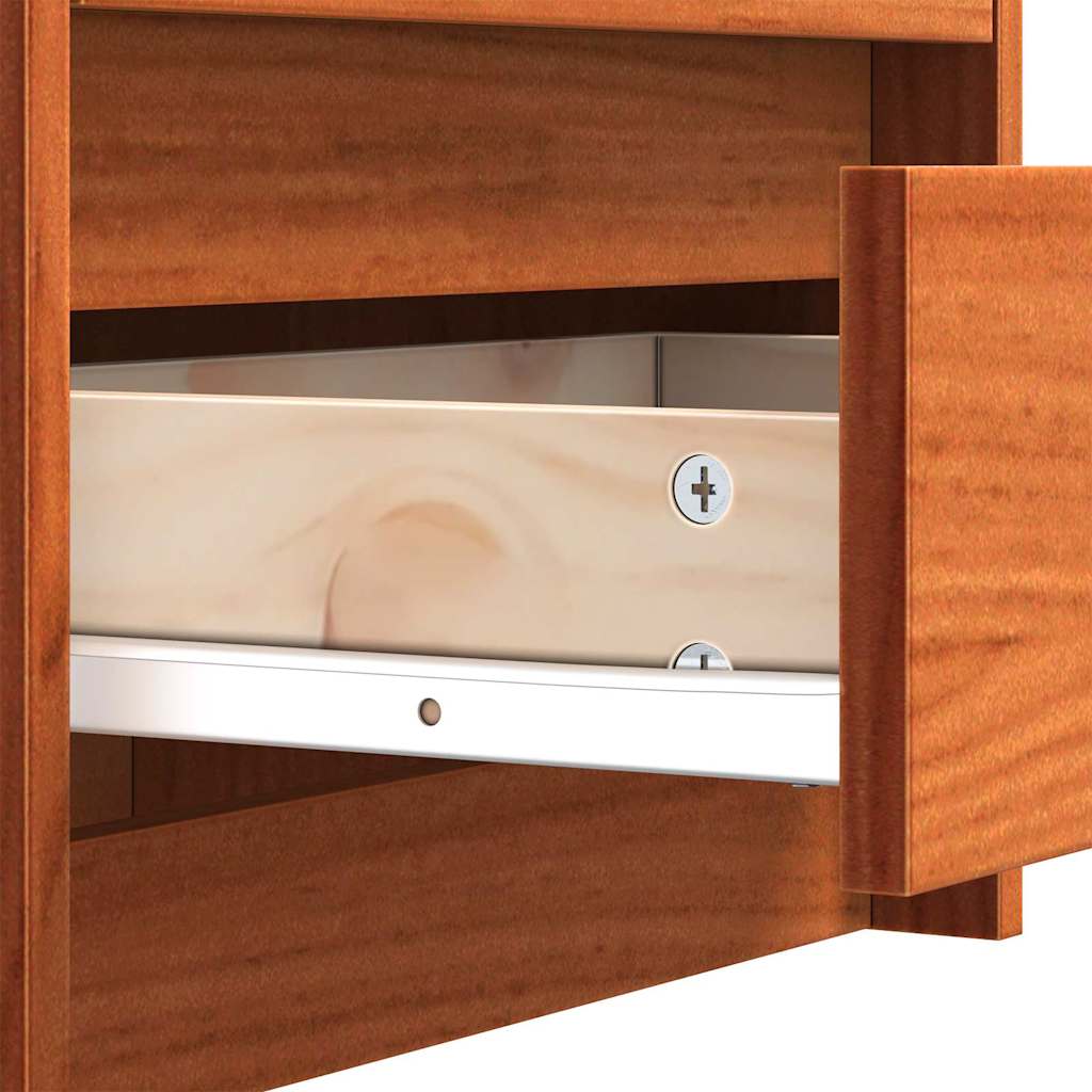 Mesas de noche con cajón 2 pcs Marrón cera 40 x 30.5 x 35.5 cm