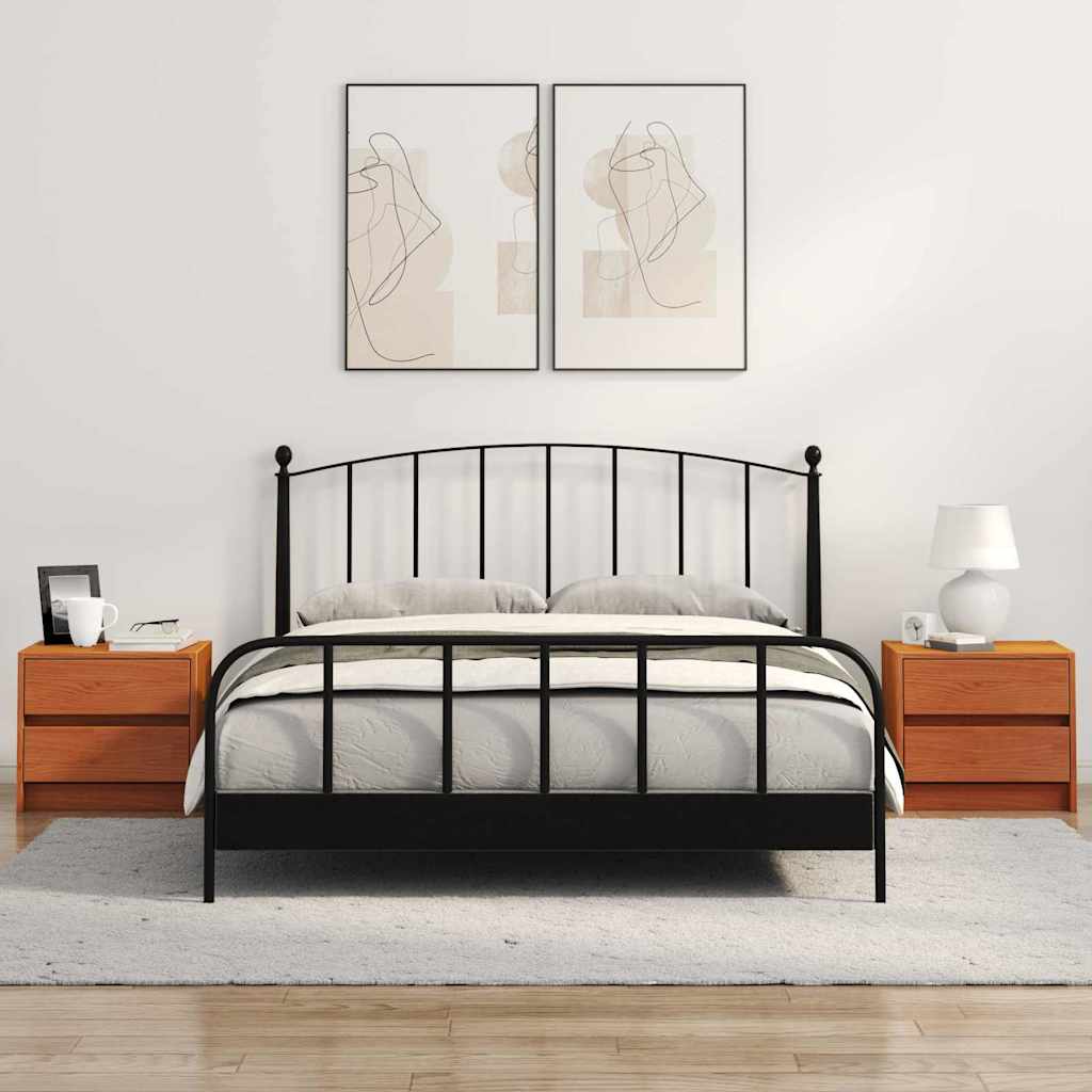 Mesas de noche con cajón 2 pcs Marrón cera 40 x 30.5 x 35.5 cm