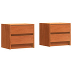Mesas de noche con cajón 2 pcs Marrón cera 40 x 30.5 x 35.5 cm