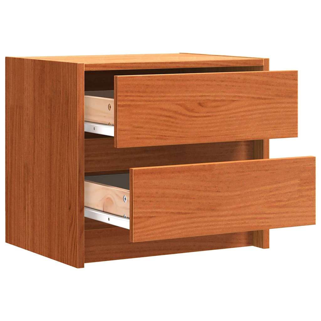 Mesas de noche con cajón 2 pcs Marrón cera 40 x 30.5 x 35.5 cm